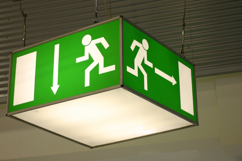 Exit Sign with Emergency Lighting